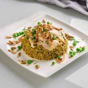 Roasted Chicken with Smoked Freekeh & Nuts